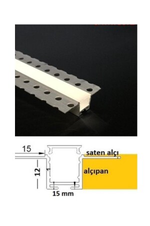 Gömme Led Kanalı 3 Metre - Sıva Altı Led Kanalı Beyaz - Ankastre Led Kanalı saledknl - 4