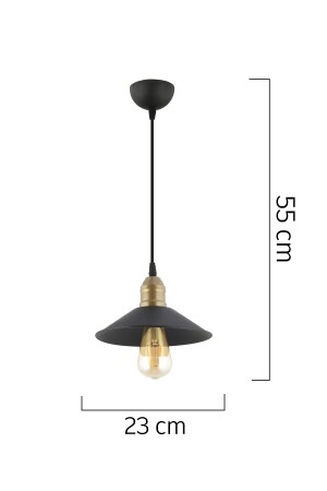 Gönen Single Black Modern Retro Pendelleuchte Küche Retro Wohnzimmer Kronleuchter 3292-01-BL - 5