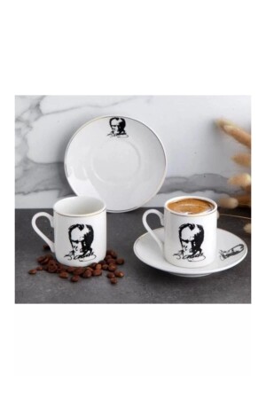 Gönül 3231 Atatürk bedrucktes Kaffeeset für 2 Personen P20978S8646 - 1