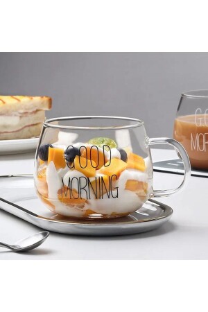 „Good Morning Good Morning“-Becher aus Borosilikatglas, 400 ml, einzeln - 4