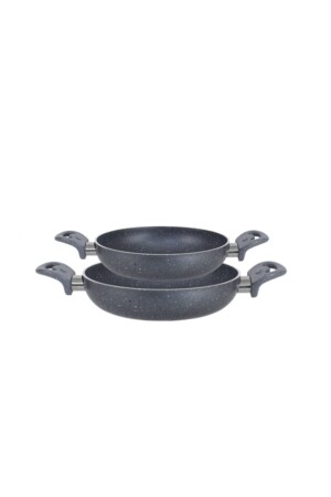 Granit 18/24 cm Eierpfannen-Set, feuerfest, antihaftbeschichtet, kratzfest, Doppelgriff, Omelette-Set, 18/24 cm - 3