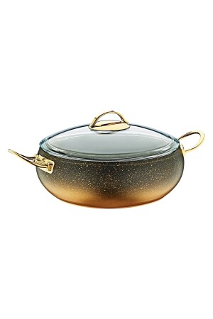 Granit-Reiskugeltopf mit Glasdeckel 3341gold OMS. 0079 - 2