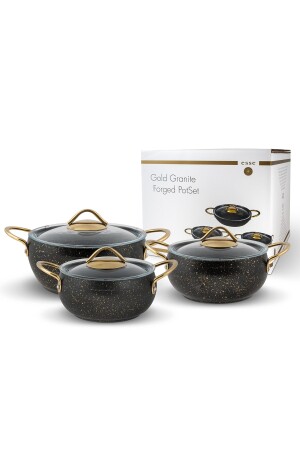 Granite Gold 6-teiliges Kasserollenset 16-18-20 cm 16-18-20 cm - 4