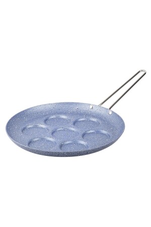 Grau-blaue Granit-Pfannkuchenpfanne, 28 cm, 7 Abschnitte (Stahlgriff), KONT GPK07GM - 3