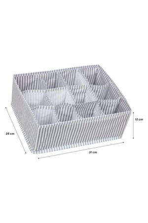 Grauer Mehrzweck-Organizer mit 12 Fächern – Schubladen-Organizer 31 x 25 x 12 cm - 2