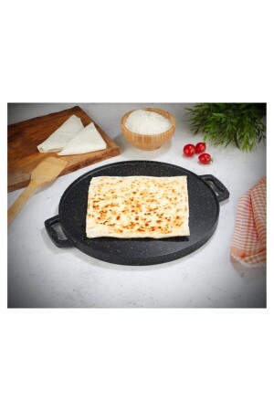 Gravita Grill- und Pfannkuchenblech aus Gusseisen, 34 cm, Schwarz, TAC-6326 - 5