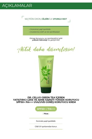 Green Tea Içeren Yatıştırıcı Leke Ve Akne Karşıtı Koruyucu Spf50- Pa-- Uva-uvb Güneş Koruyucu Krem - 5