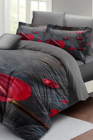 Grey Dream Doppelbett-Bettbezug-Set, 3D-Baumwollsatin, monohome2419 - 7