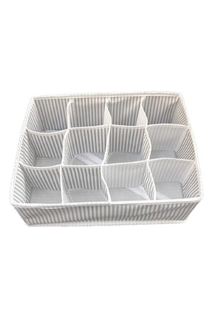 Gri 12 Bölmeli Gri Çok Amaçlı Organizer - Çekmece Organizeri 31x25x12cm - 4