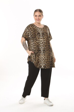 GROSSE DAMEN-TUNIKA AUS LYCRA MIT LEOPARDMUSTER - 1