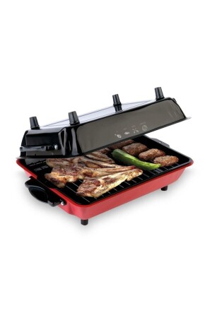 Große Größe 40 x 30 cm, Elektrogrill, Grill, Kebab-Fischer, mit Emaille-Körper + Emaille-Tablett - 3