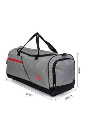 Große, Unisex-Graue Sport-, Fitness- und Reisetasche mit Schuhfach und Thermoskanne - 5