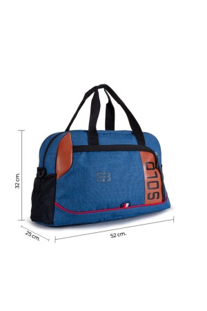 Große Unisex-Sport-, Fitness- und Reisetasche aus Leinen in Marineblau - 3