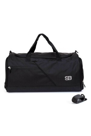 Große Unisex-Sport-, Fitness- und Reisetasche mit Schuhfach, Thermoskanne, Schwarz - 6