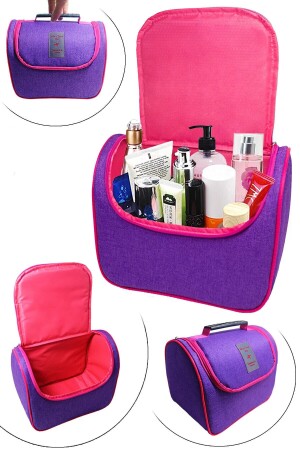 Großes Innenvolumen für Kosmetik- und Make-up-Taschen mit Griff, Organizer für Reiseset und Zubehör, 24 x 21 x 15 cm - 2