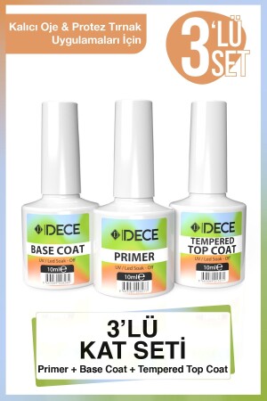 Grundierung, Basislack, Decklack, permanenter Nagellack und Nagelprothese, 10 ml, 3-teiliges Lackset 8683089008307 - 2