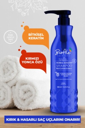 Güçlendirici-onarıcı Ve Elektriklenme Karşıtı Şampuan Bitkisel Keratin - Kırmızı Yonca Özü 1000 Ml - 3