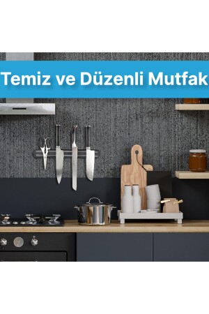 Güçlü Mıknatıslı Paslanmaz Mutfak Duvar Bıçak Askısı Standı - 33 Cm - 8