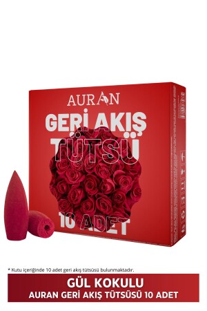 Gül Kokulu Geri Akış Tütsüsü konik Tütsü Rose Backflow Incense Cones 10 Adet AuranIncenseCones01 - 2