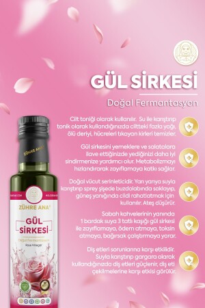 Gül Sirkesi Doğal Fermantasyon Rose Vinegar 500 ml - 4