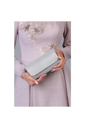 Gümüş Simli Abiye Portföy Clutch Çanta helen123412 - 6