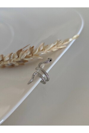 Gümüş Yılan Earcuff ( Kıkırdak Küpe ) - 3