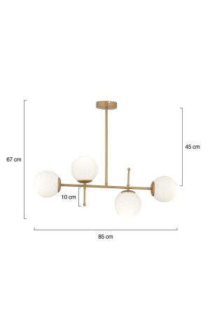 Günay 4-teiliger, antiker, moderner Kronleuchter für Küche, Esstisch, Schlafzimmer, Wohnzimmer - 8