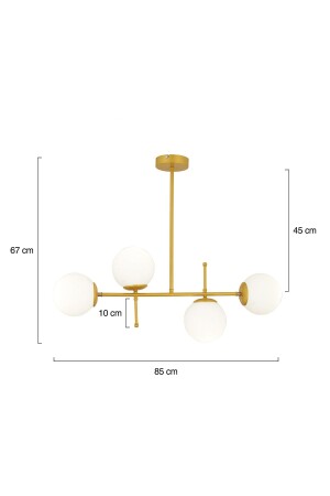 Günay 4-teiliger goldener moderner Kronleuchter für die Küche, den Esstisch, das Schlafzimmer und das Wohnzimmer - 7