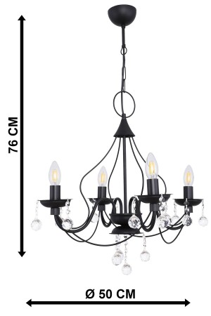 Günce 4-teiliger schwarzer Kronleuchter BEG0710BEG04 - 7