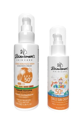 Güneş Kremi 100 ml Çocuk Güneş Kremi 50 ml -50spf 2'li Aile Boyu Set 54 - 2