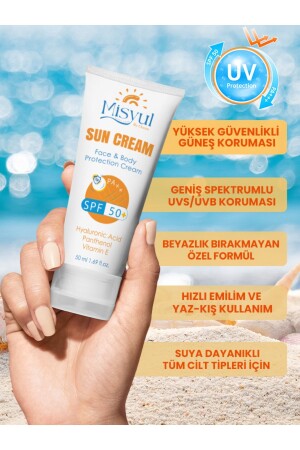 Güneş Kremi SPF 50 - Leke Karşıtı Hyaluronic Acid Nemlendirici Yüz Ve Vücut Protection Cream 50ml - 2