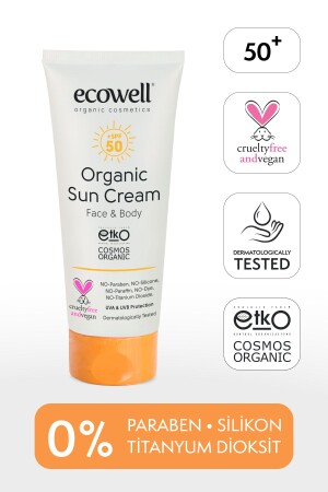 Güneş Kremi Spf 50, Organik & Vegan Sertifikalı, Mineral Filtre, Yüz Ve Vücut, Uva Uvb Koruma, 110gr 8680624093408 - 2