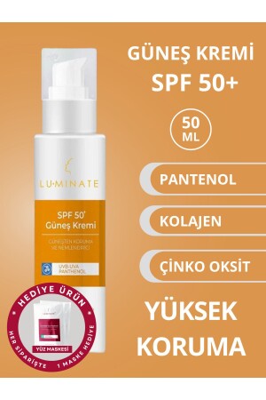 Güneş Kremi Spf 50 Yüz Ve Vücut Kremi Pantenol Kolajen Tüm Ciltler Için Koruyucu Nemlenderici LT00012 - 1