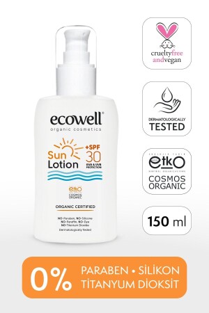 Güneş Losyonu, 30 Spf Organik & Vegan Sertifikalı, Mineral Filtre Yüz Ve Vücut, Uva Uvb Koruma 150ml K-ECO-3453 - 2