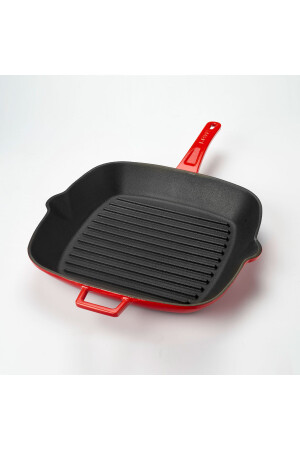 Gussquadrat-Grillpfanne aus Gusseisen mit massivem Griff, Abmessung 28 x 28 cm. LV P GT 2828 K0 R - 5