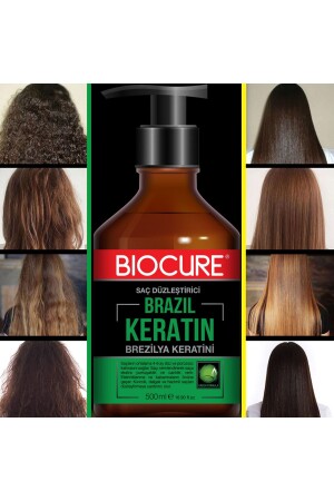 Haarglättende Keratin-Pflege, brasilianisches Föhnen für lockiges, welliges und voluminöses Haar, 500 ml - 5