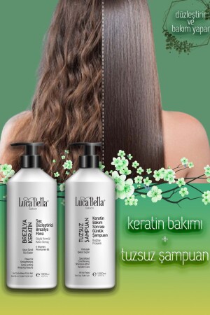 Haarglättendes Keratin Care Brasilianisches Föhn- und parabenfreies, salzfreies Weizenprotein-Shampoo-Set - 1