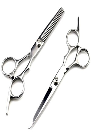 Haarschneideset, Rasierset, Titangrau, flache Spitze und Zwischenschere, 6 Stück. 5 Zoll 17 cm XLQ515CHROME - 2