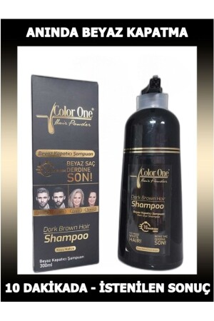 Hair Color One Dunkelbrauner Shampoo-Farbstoff für weißes Haar 300 ml - 1