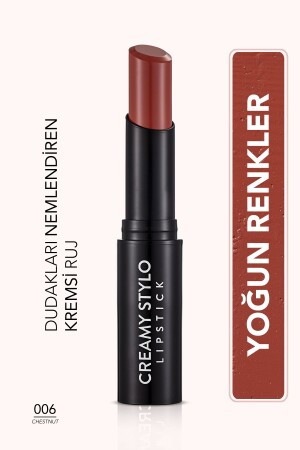 Halbglänzender Lippenstift – Cremiger Stylo-Lippenstift – 006 Chestnut – 8682536013666 - 2