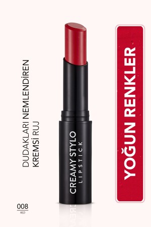 Halbglänzender Lippenstift – Cremiger Stylo-Lippenstift – 008 Rot – 8682536013680 - 2