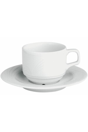 Halley 24-teilige weiße Teetasse mit Untertasse 177cc 223607 - 3