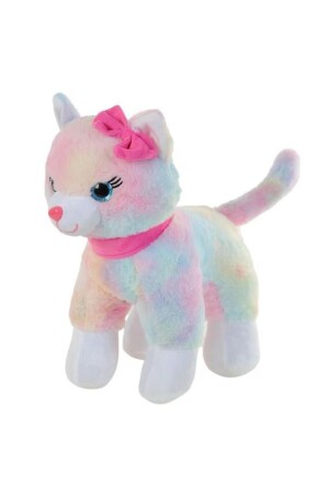 Halley Peluş 30 Cm Pembe Tokalı Kedi (KEDİ SESİ ÇIKARAN) - 1