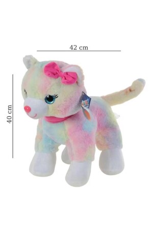 Halley Peluş 30 Cm Pembe Tokalı Kedi (KEDİ SESİ ÇIKARAN) - 5