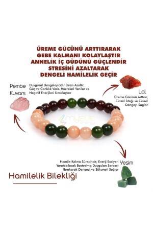 Hamilelik Doğal Taş Tılsım Bilekliği (lal,pembe Kuvars,yeşim Taşı Doğaltaş Bileklik) MysticEnergyBileklik-t - 1