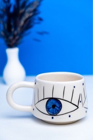 Handbestickte Keramiktasse Tasse EYE 200cc - 2