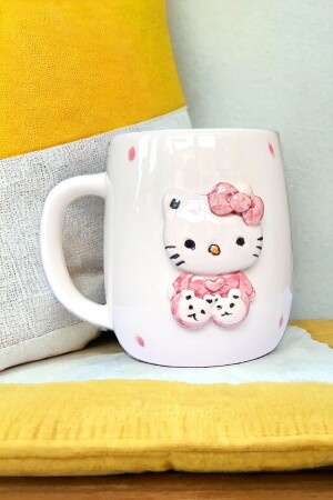 Handgefertigte Keramiktasse mit Hello Kitty-Figur, 400 ml - 5