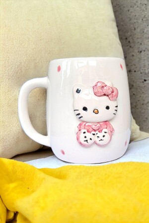 Handgefertigte Keramiktasse mit Hello Kitty-Figur, 400 ml - 7