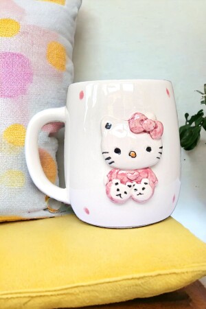 Handgefertigte Keramiktasse mit Hello Kitty-Figur, 400 ml - 8