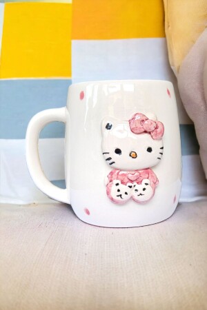 Handgefertigte Keramiktasse mit Hello Kitty-Figur, 400 ml - 9